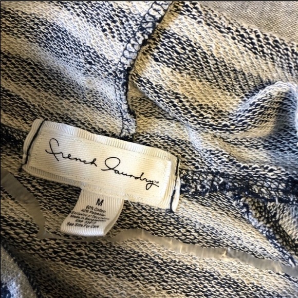 French laundry Navy & grey striped cowl neck lace - Picture 2 of 3